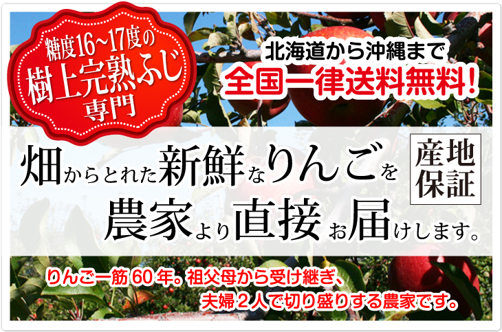 長野 サンふじりんご 通販　泉果園のホームページにようこそ！